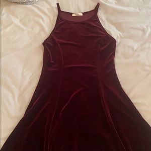 Red velvet dress